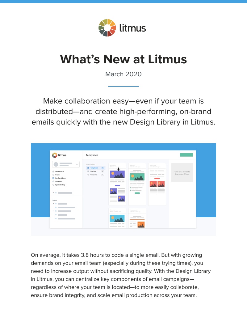 Litmus - March releases: How distributed teams can collaborate and scale with Design Library