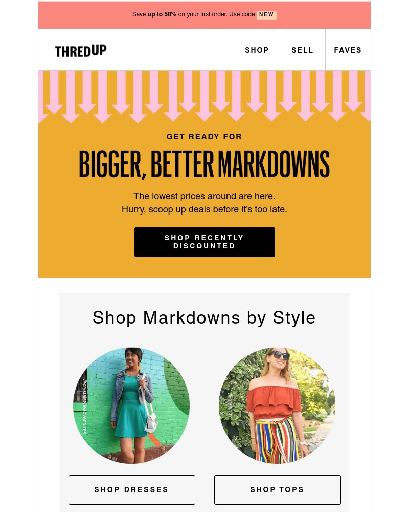 thredUP - Markdowns are about to be BIGGER than ever.