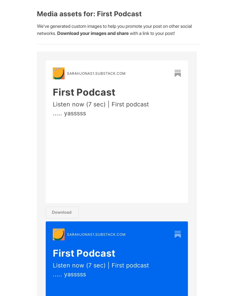 Substack - Media Assets for: First Podcast