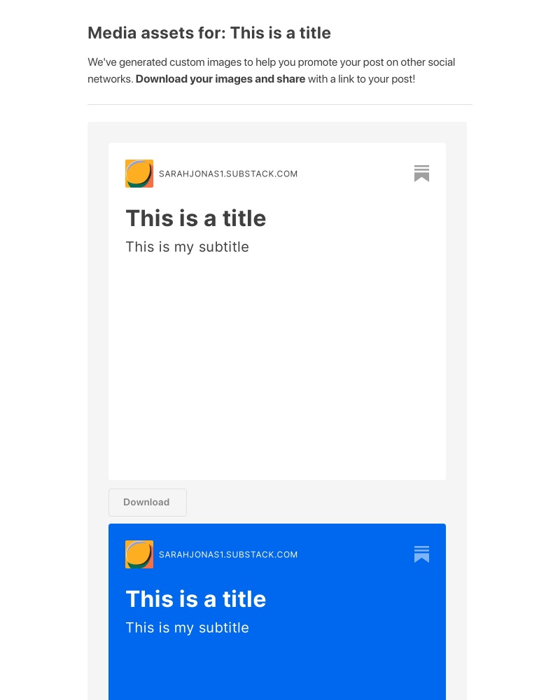 Substack - Media Assets for: This is a title