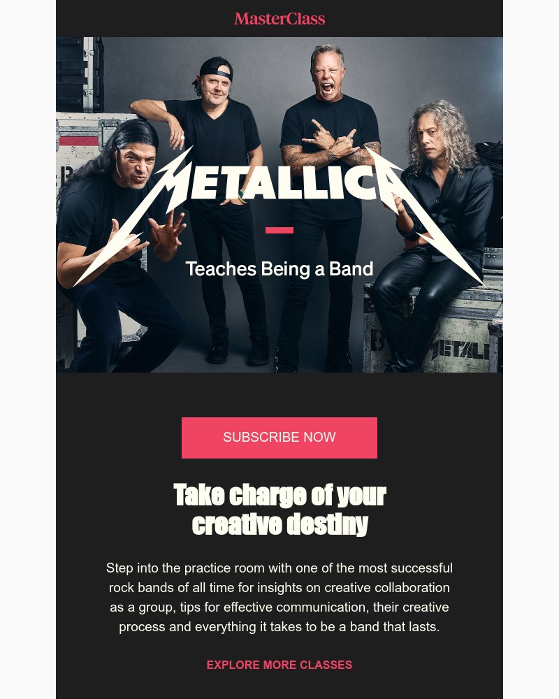 - Meet your new instructors: Metallica