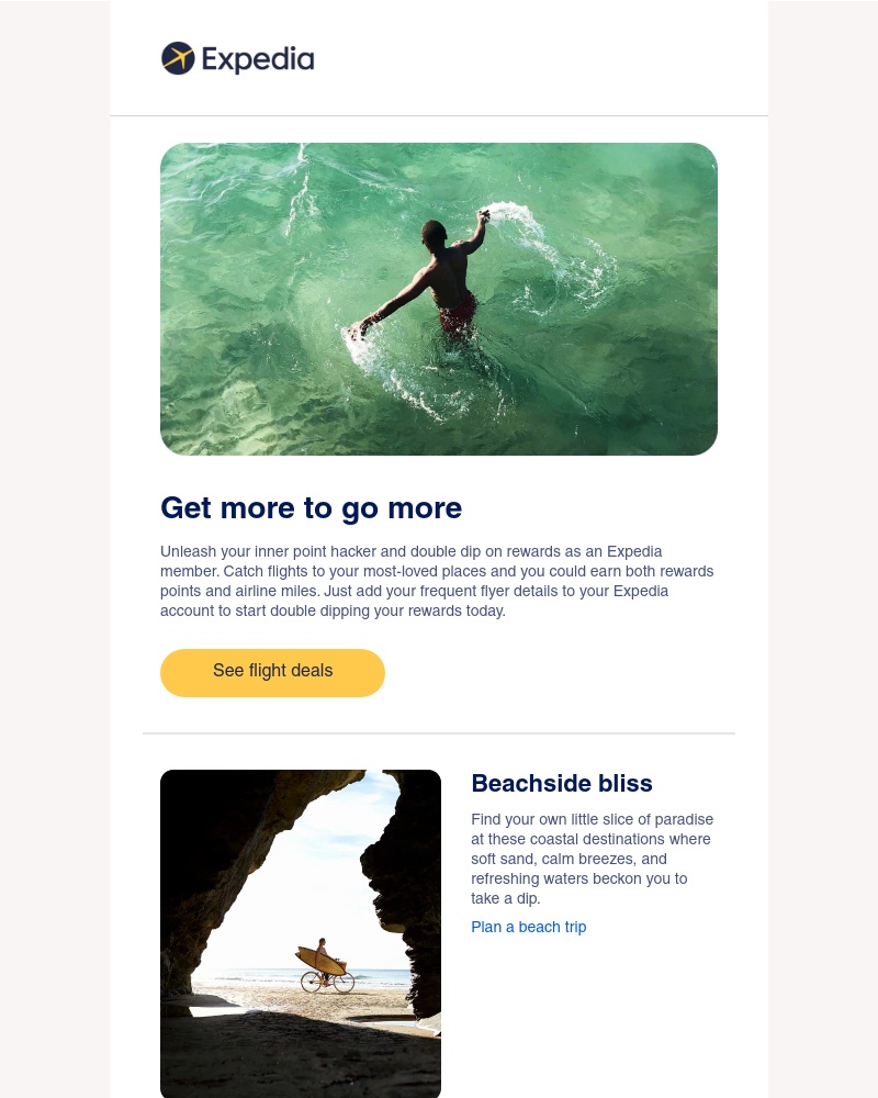 Expedia - Members can double dip on rewards with flights