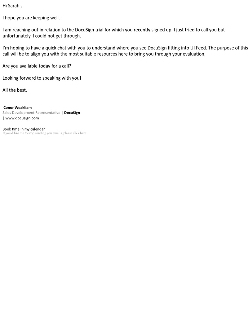 Docusign - Missed Call