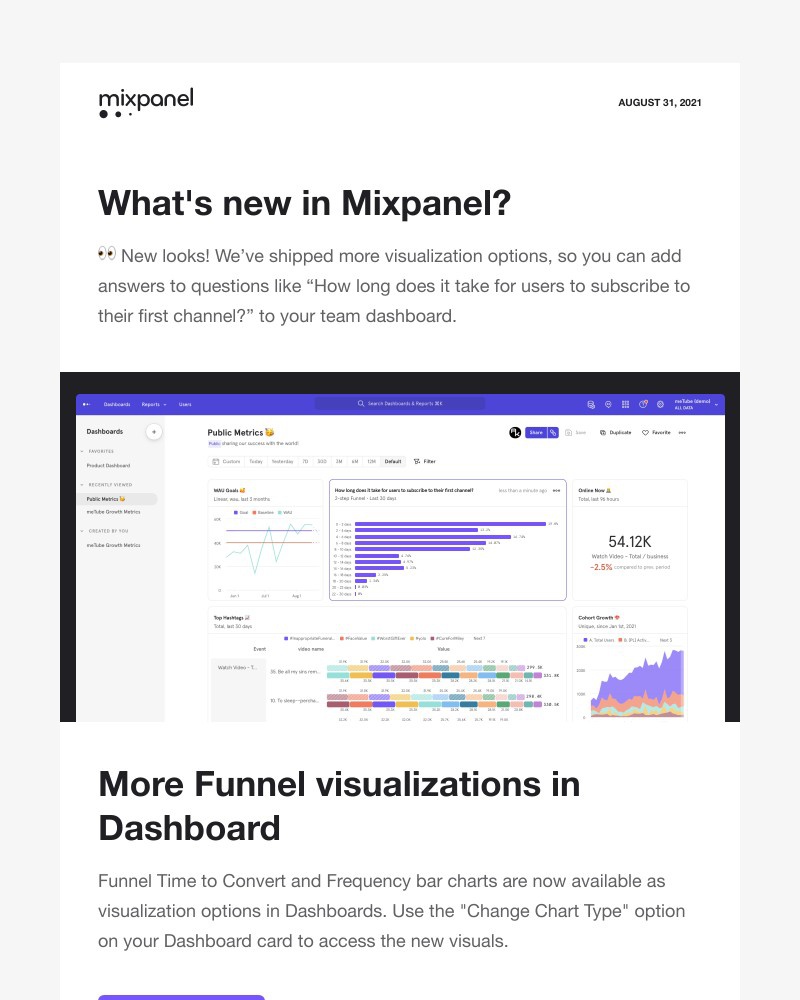 Mixpanel - Mixpanel August 2021 Product Updates