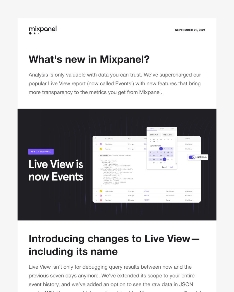 Mixpanel - Mixpanel September 2021 Product Updates