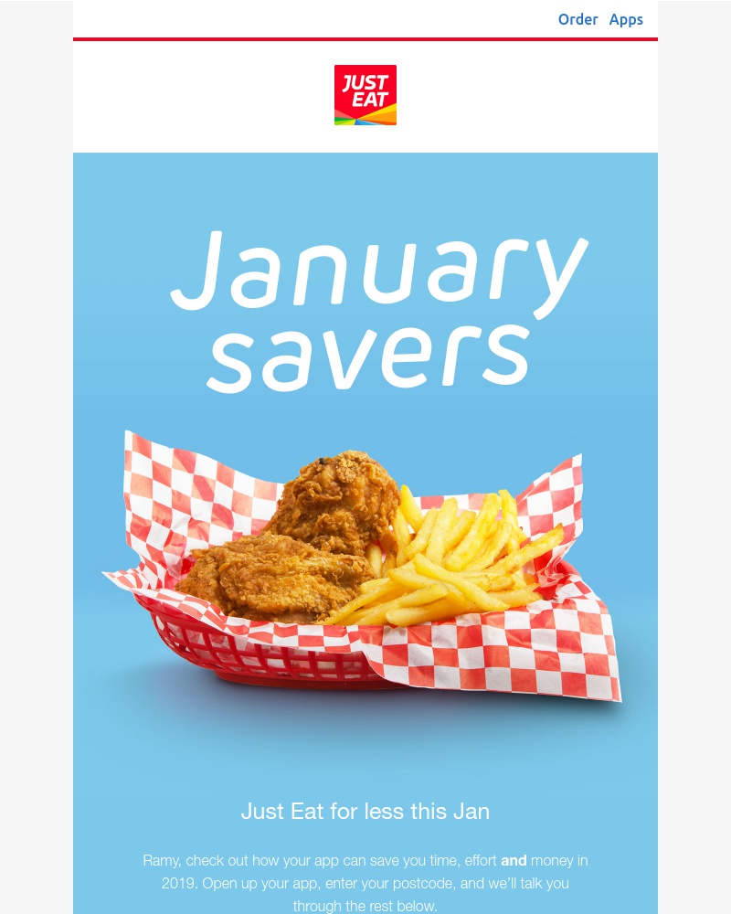 Just Eat - Money-saving news about your app this January