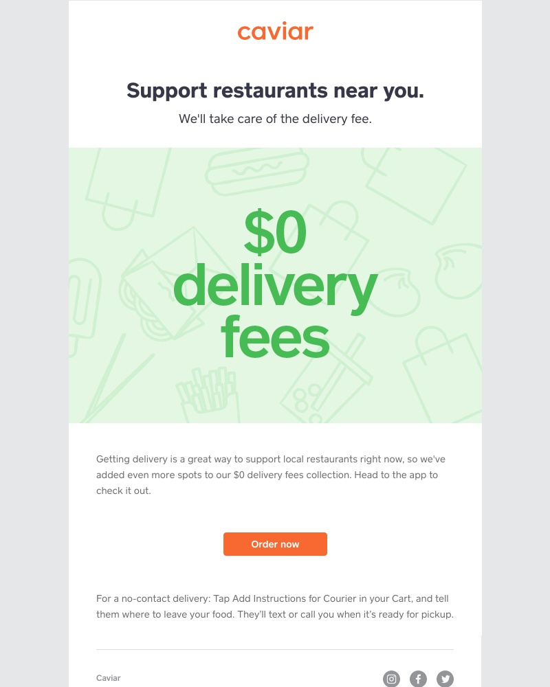  - More local restaurants with $0 delivery fees