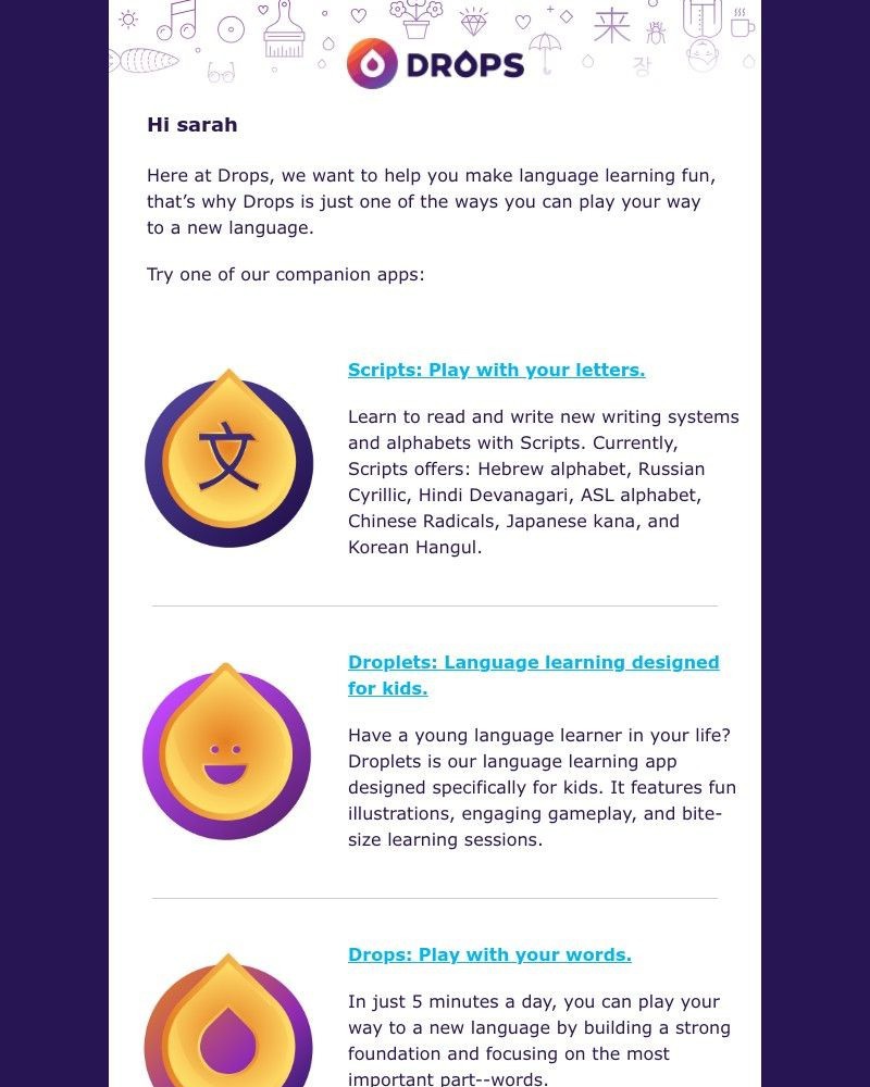 Drops - More ways to learn