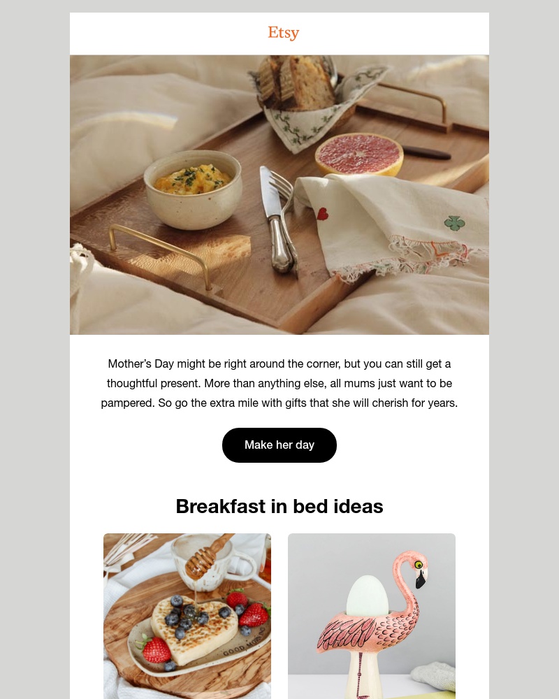 Etsy - Mother’s Day ideas: Breakfast in bed