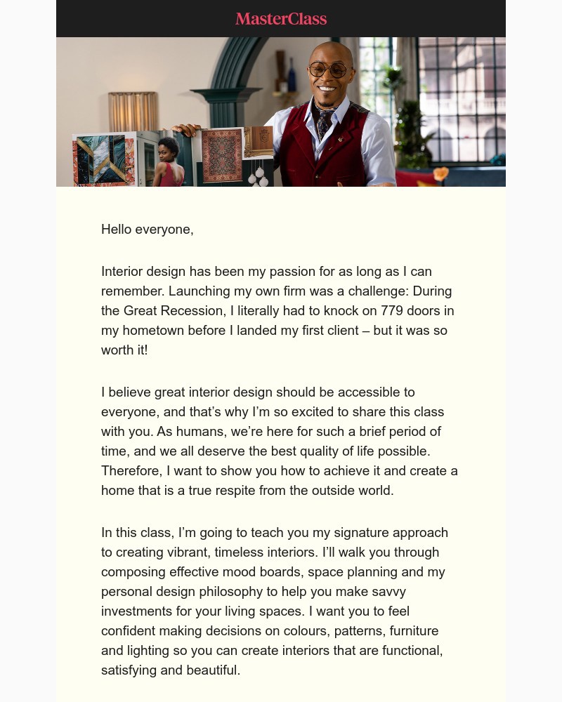  - My class on interior design is here