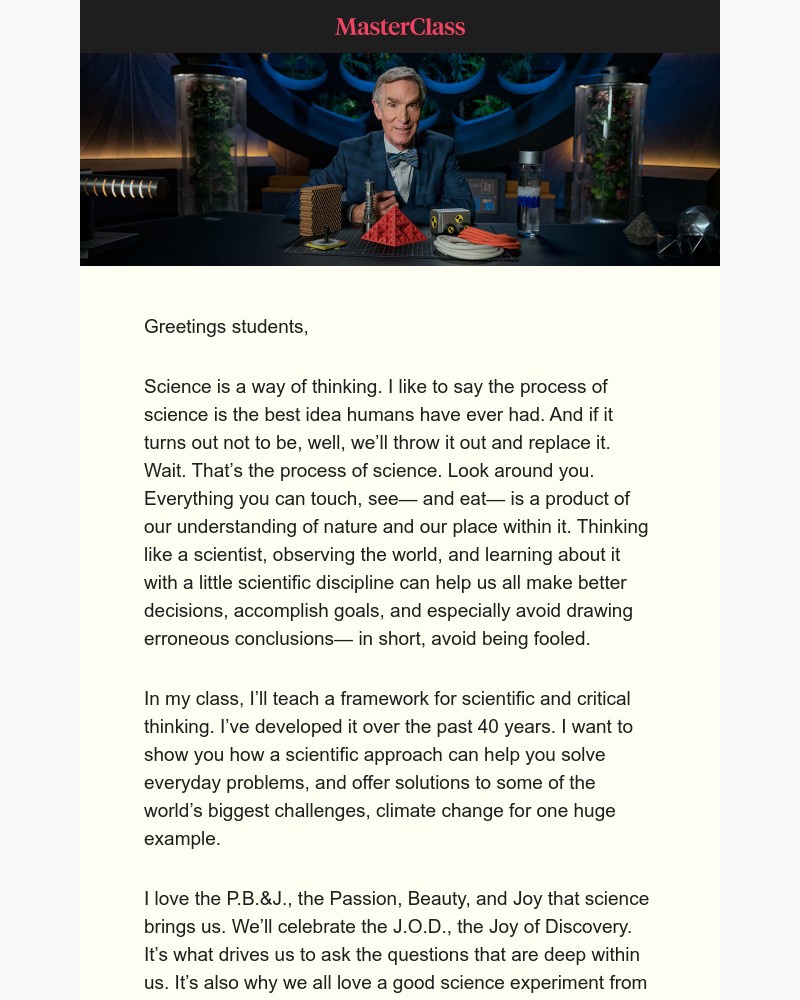 - My class on science and problem-solving is here