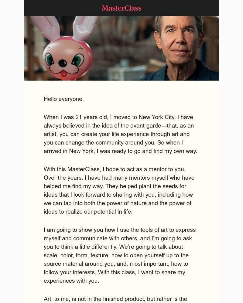  - My MasterClass on art and creativity is here