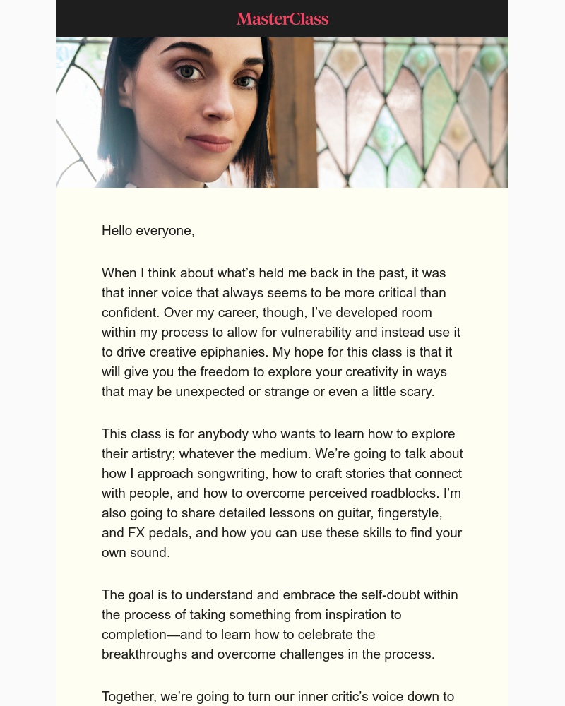  - My MasterClass on creativity and songwriting is here