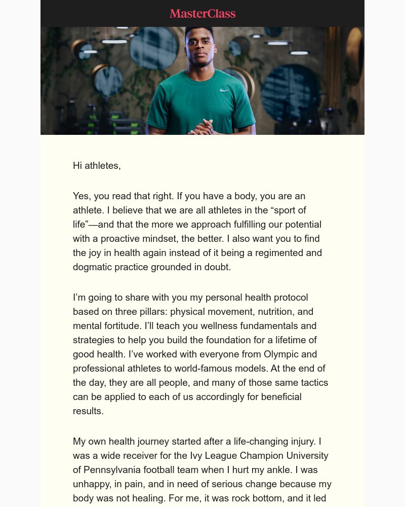  - My MasterClass on fitness and wellness fundamentals is here