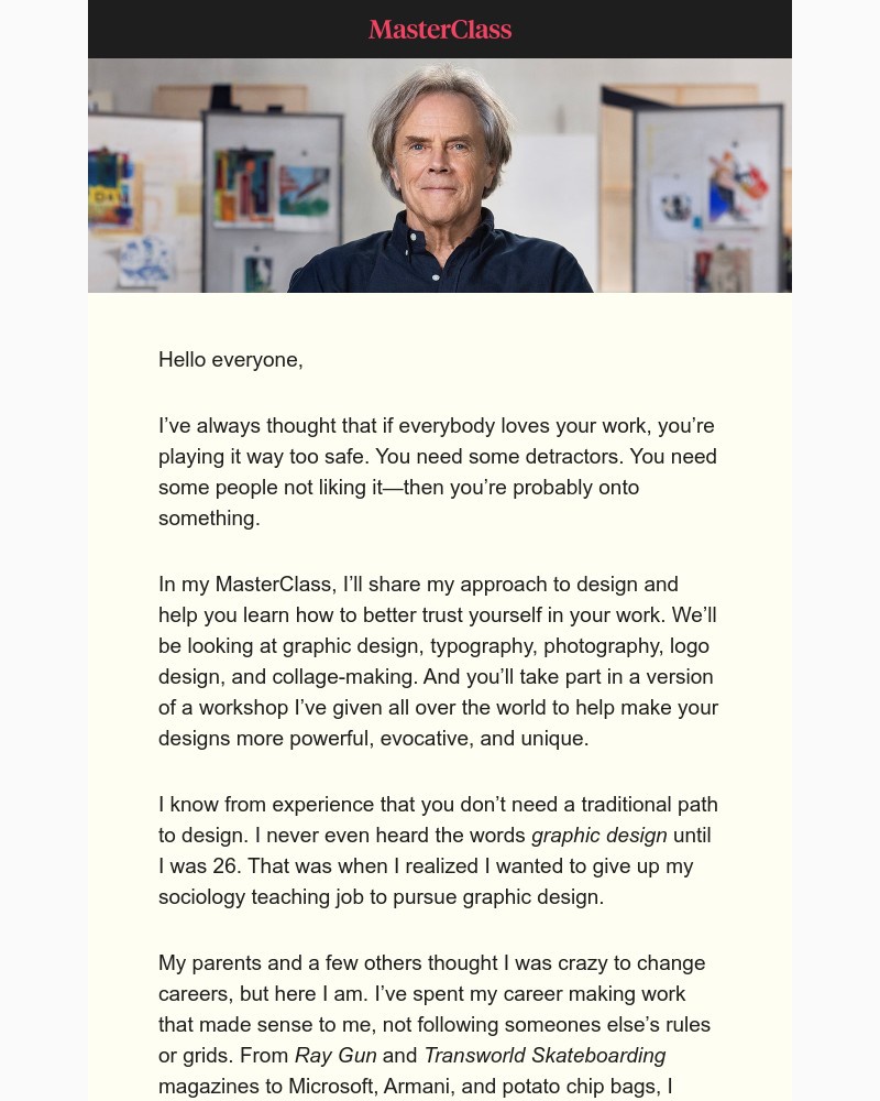  - My MasterClass on graphic design is here