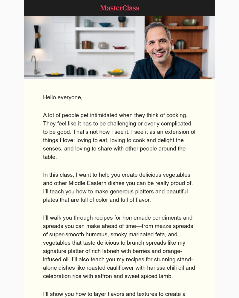  - My MasterClass on modern Middle Eastern cooking is here
