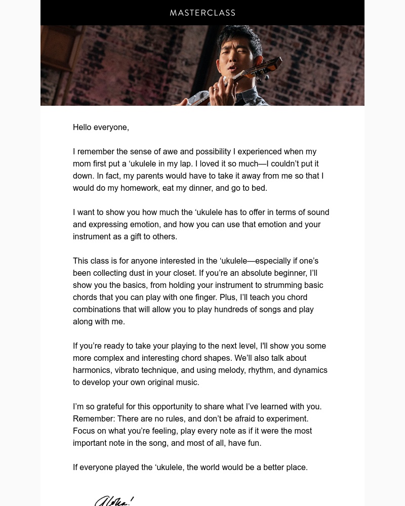  - My MasterClass on playing the ʻukulele is here