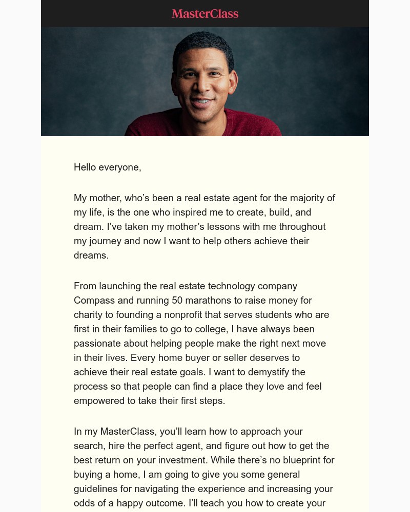  - My MasterClass on real estate is here