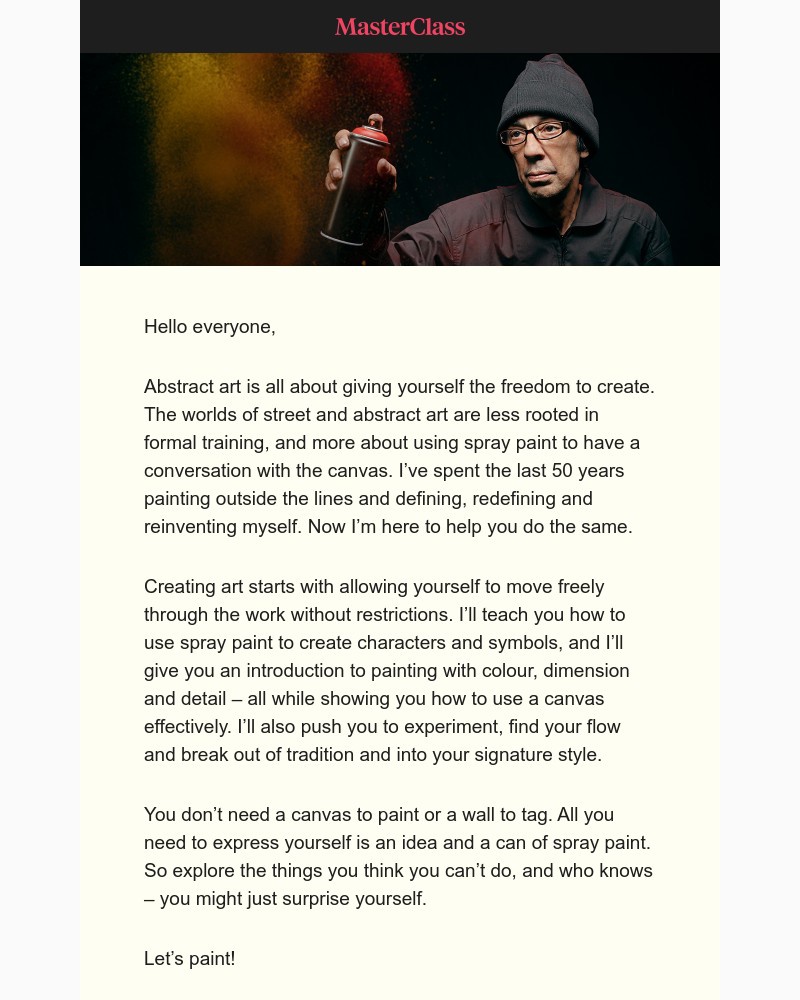  - My MasterClass on spray-painting and abstract art is here