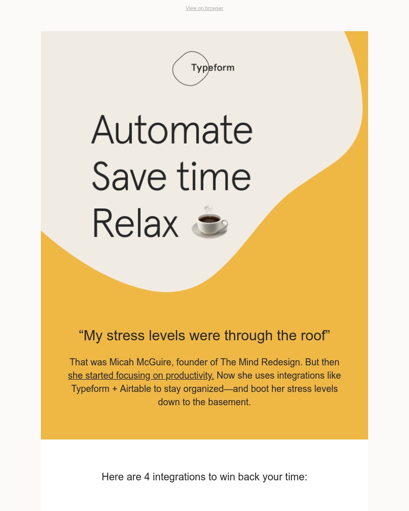 Typeform - “My stress levels were through the roof”