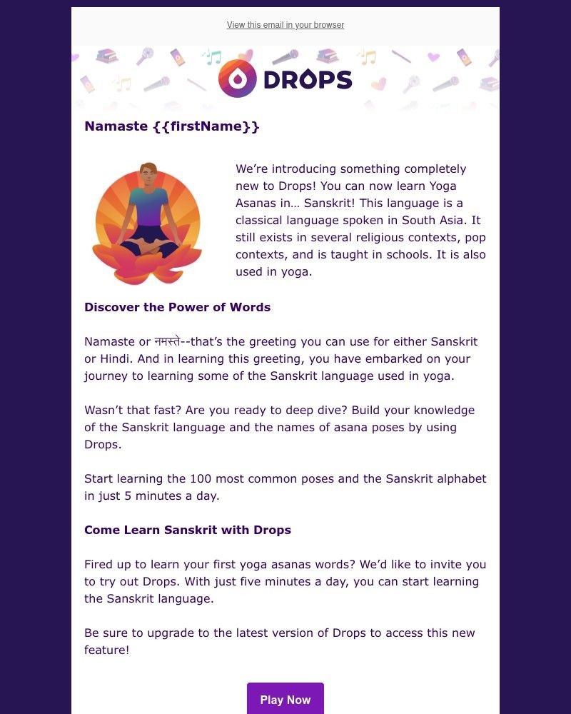 Drops - Namaste! Introducing Sanskrit for yoga.