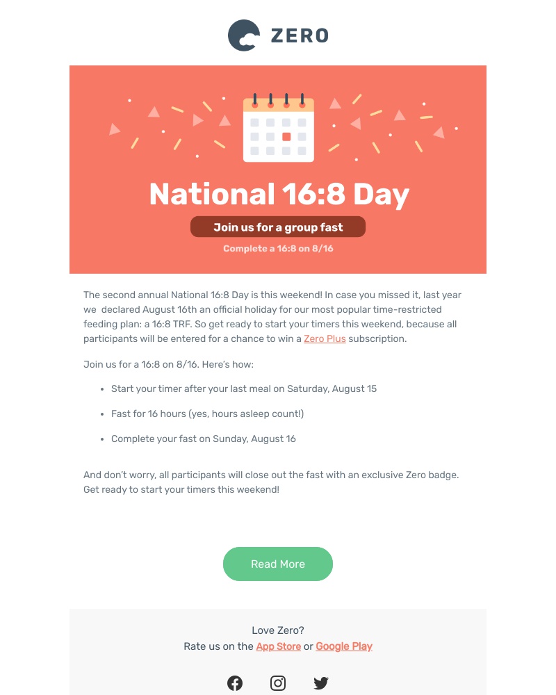 Zero - National 16:8 Day Group Fast