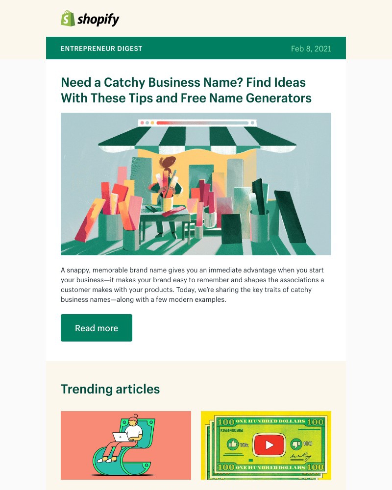 Shopify - Need a catchy business name?