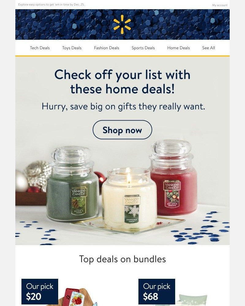 Walmart - Need gifts quick? Snag these home DEALS. 🎁 💨