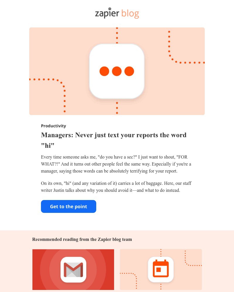 Zapier - Never just text the word "hi"