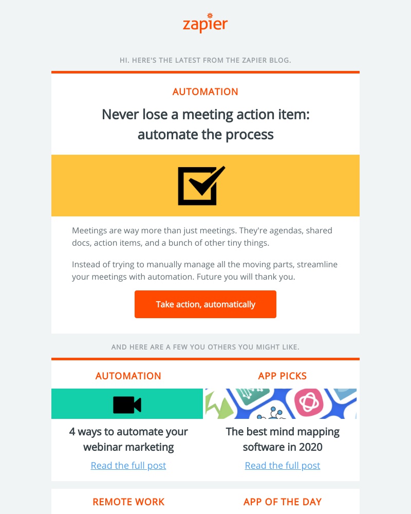 Zapier - Never lose a meeting action item: automate the process