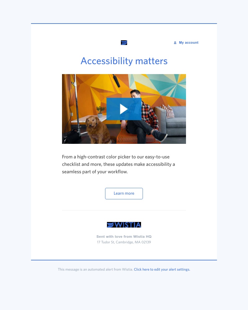 Wistia - New! Accessible player + in-app checklist