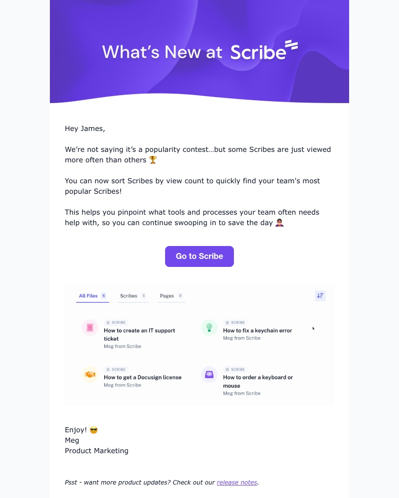 Scribe - New at Scribe: Sort Scribes by most viewed