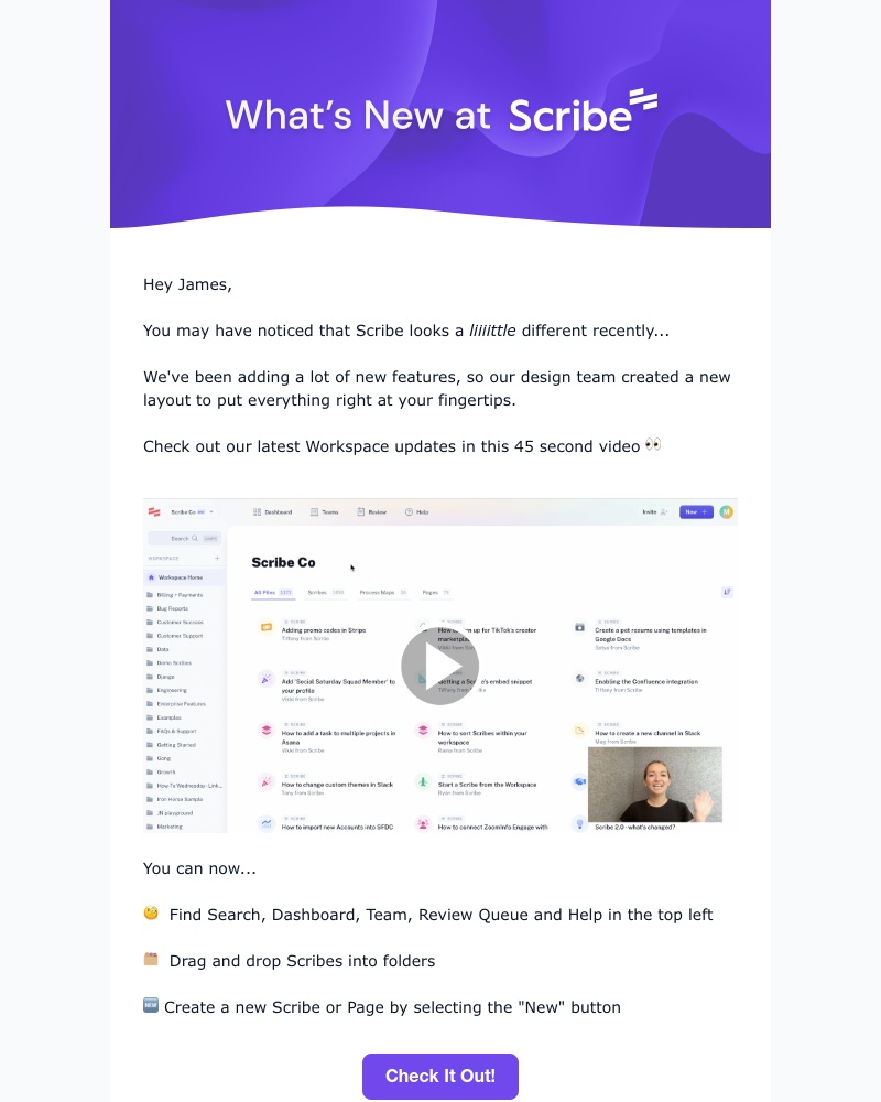 Scribe - New at Scribe: Workspace improvements