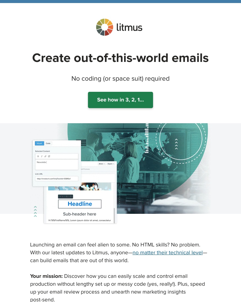 Litmus - New: Build emails without code in 3, 2, 1…