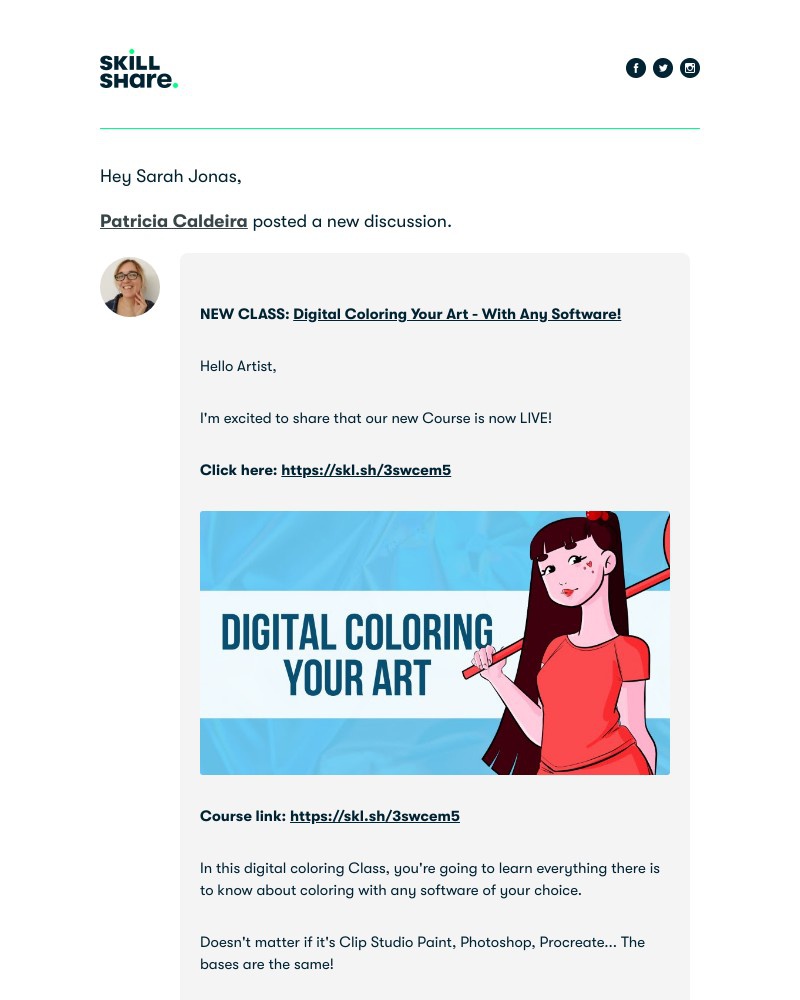 Skillshare - New Course! Digital Color Your Art In Any Software, Easily
