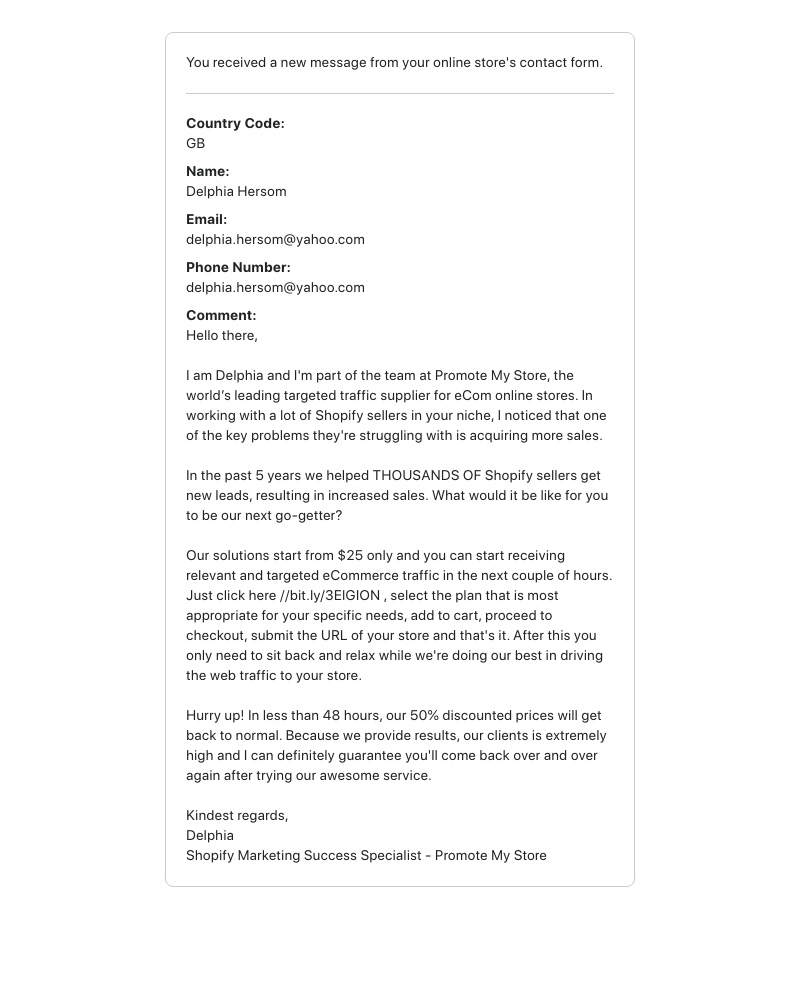 Shopify - New customer message on 19 November 2022 at 13:36