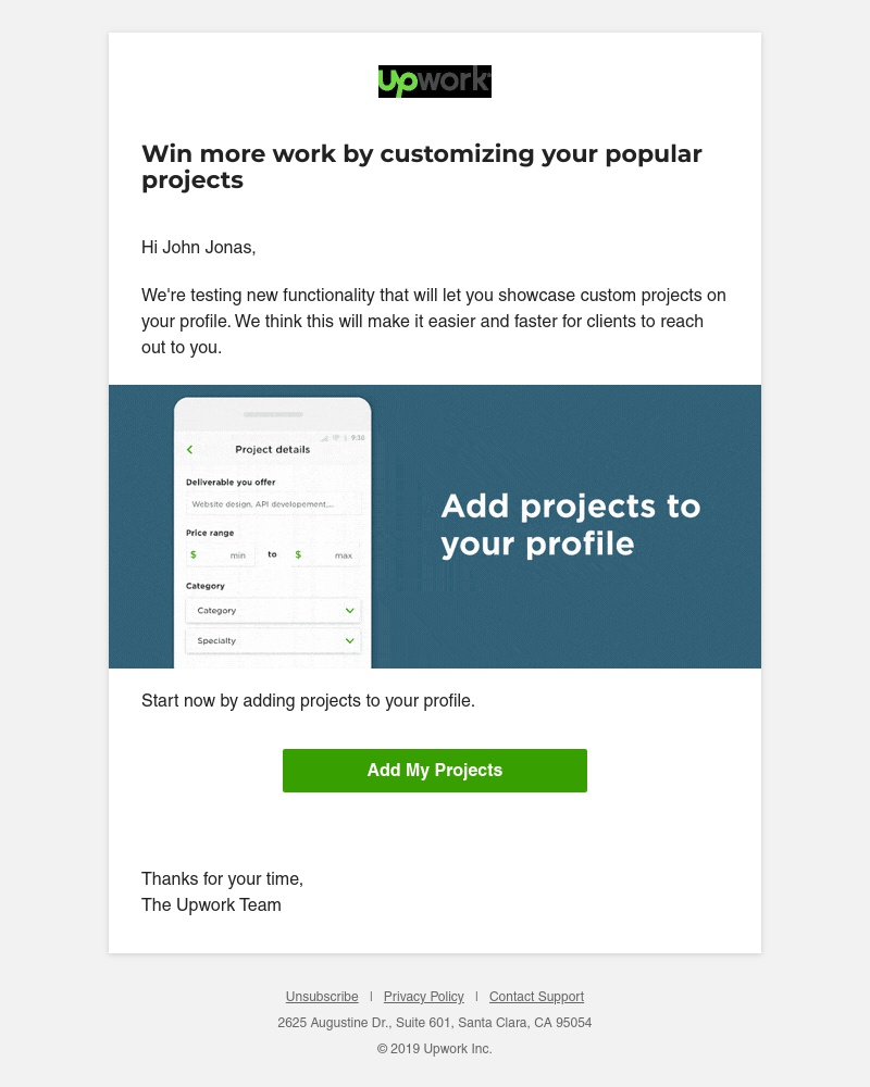 Upwork - New! Customize your popular projects