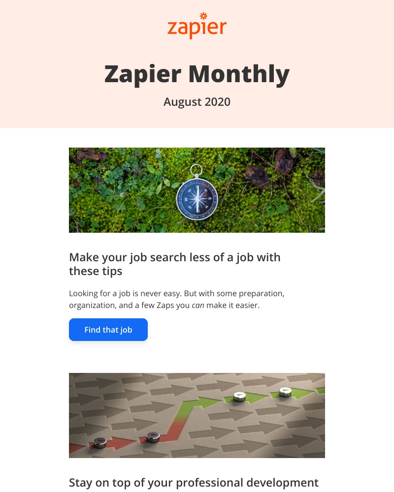 Zapier - New in August: Grow your career and your network, 6 updates, and 23 new apps!