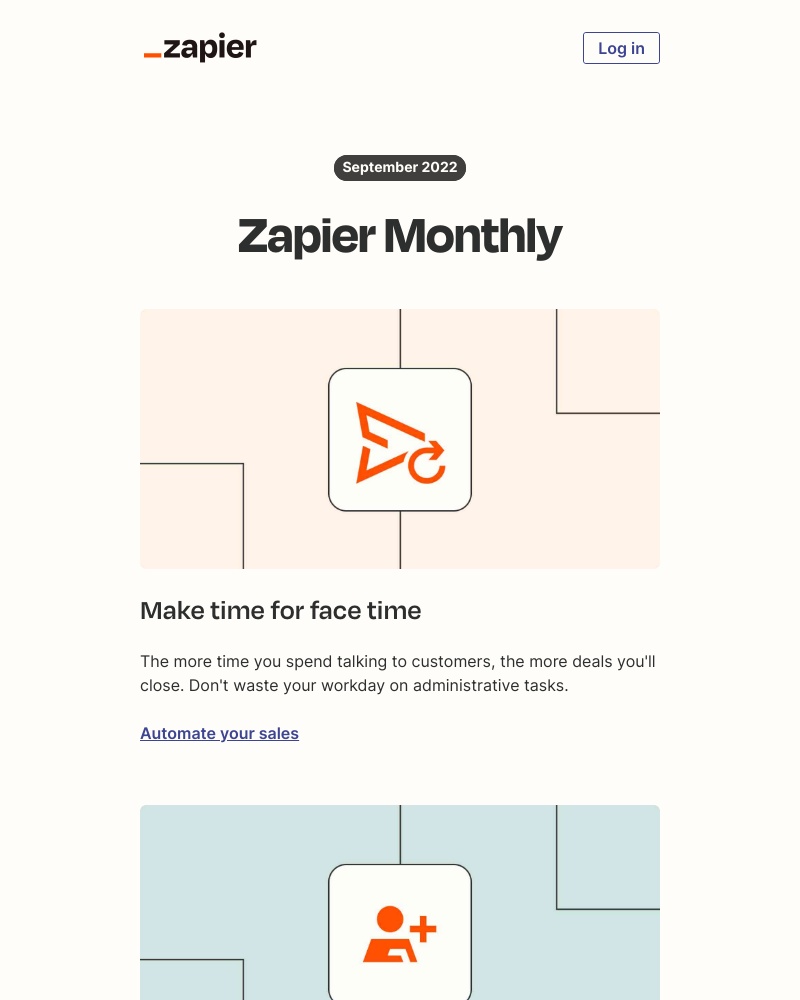 Zapier - New in September: Automate your sales, 5 updates, and 18 new apps