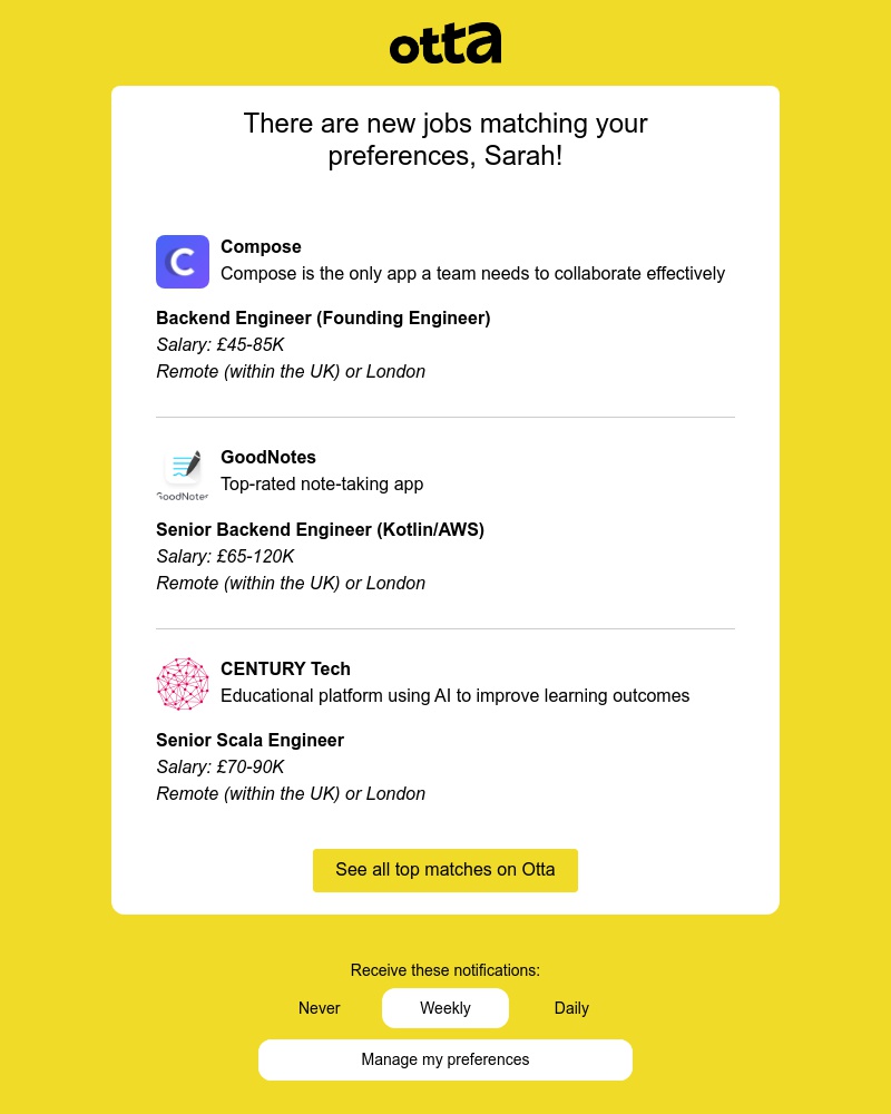 Otta - New match: Backend Engineer at Compose