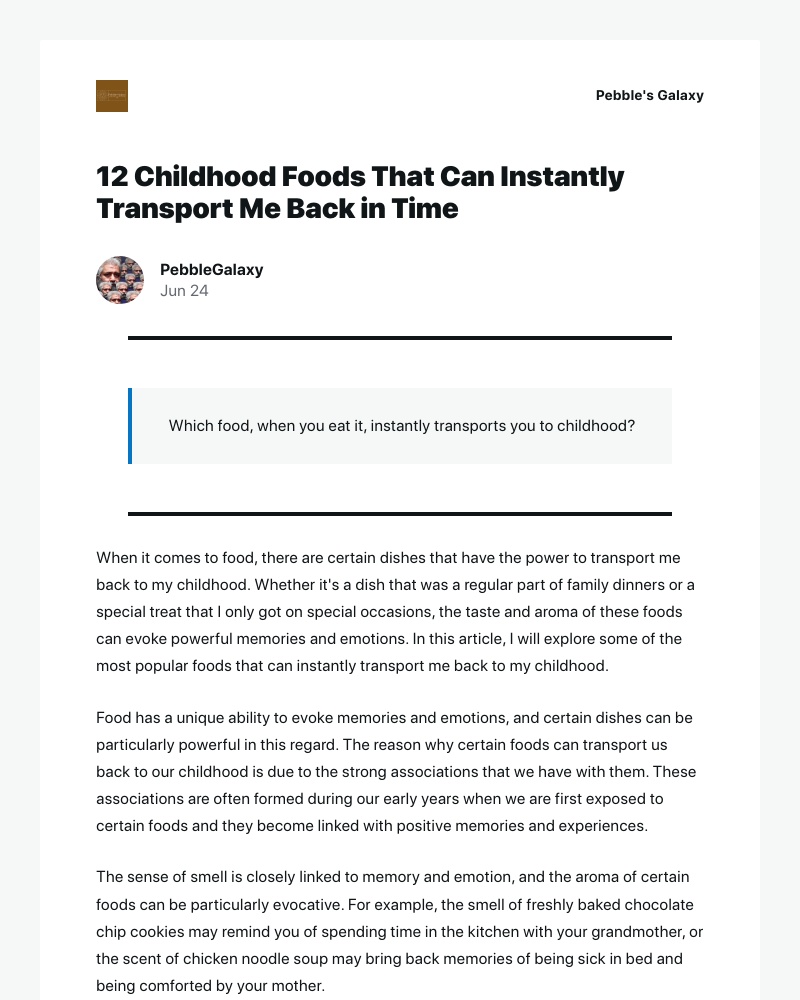 WordPress - [New post] 12 Childhood Foods That Can Instantly Transport Me Back in Time
