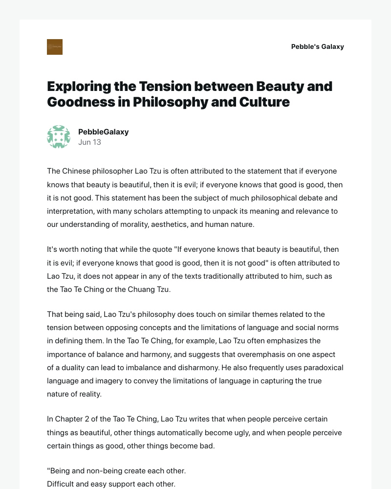 WordPress - [New post] Exploring the Tension between Beauty and Goodness in Philosophy and Culture