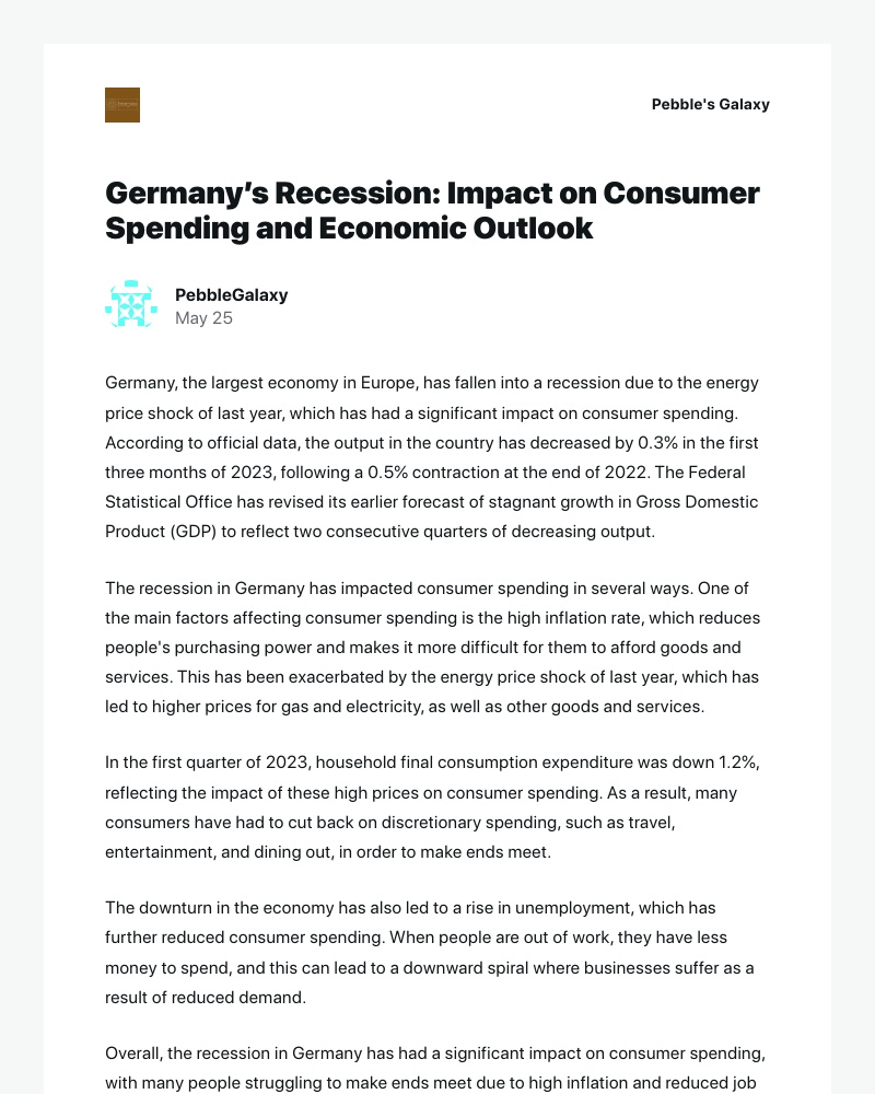 WordPress - [New post] Germany’s Recession: Impact on Consumer Spending and Economic Outlook