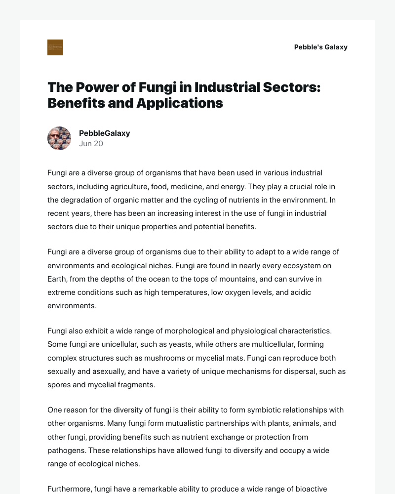 WordPress - [New post] The Power of Fungi in Industrial Sectors: Benefits and Applications