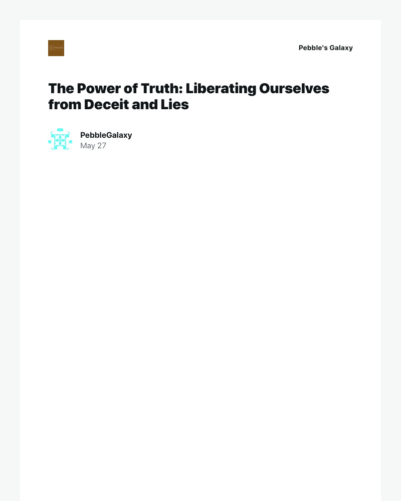 WordPress - [New post] The Power of Truth: Liberating Ourselves from Deceit and Lies