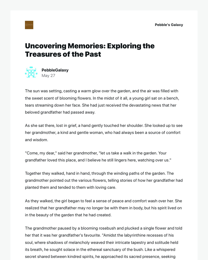 WordPress - [New post] Uncovering Memories: Exploring the Treasures of the Past