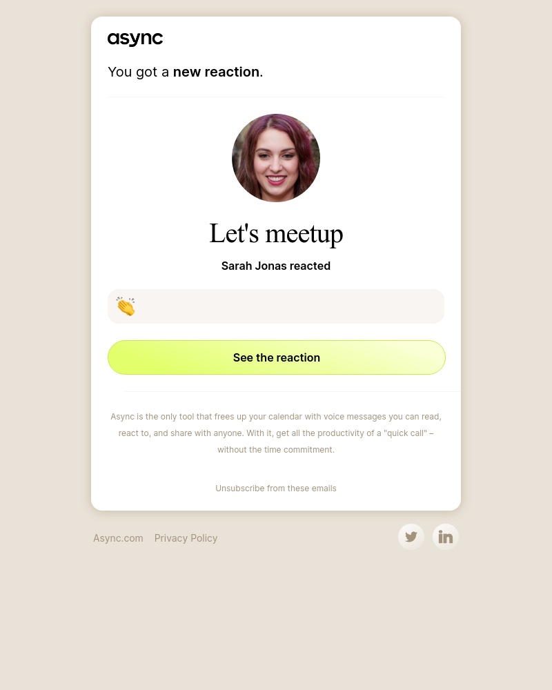 Async - New reaction to Let's meetup