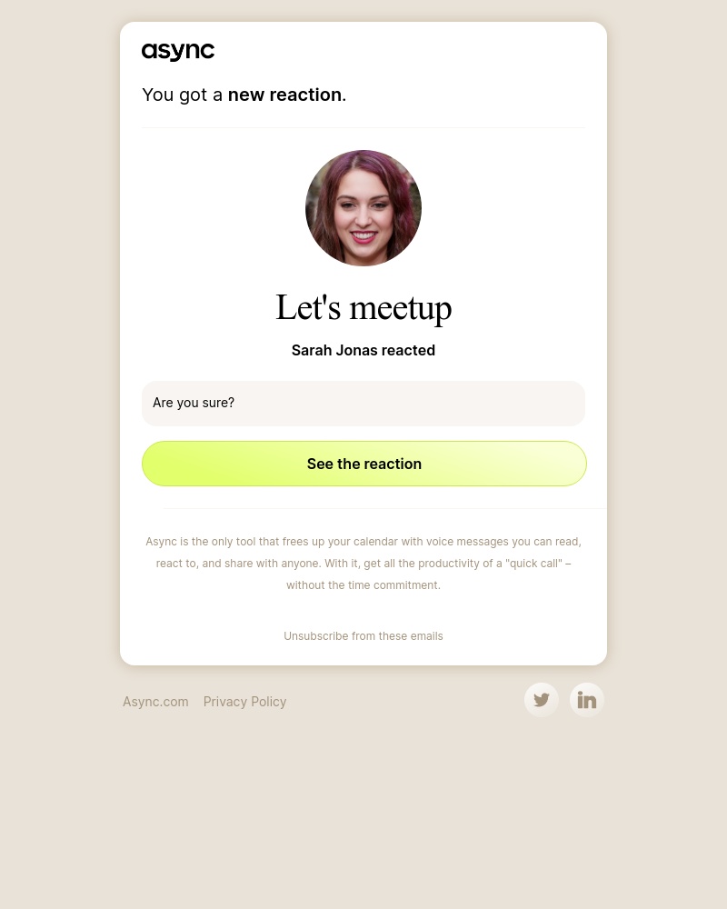 Async - New reaction to Let's meetup