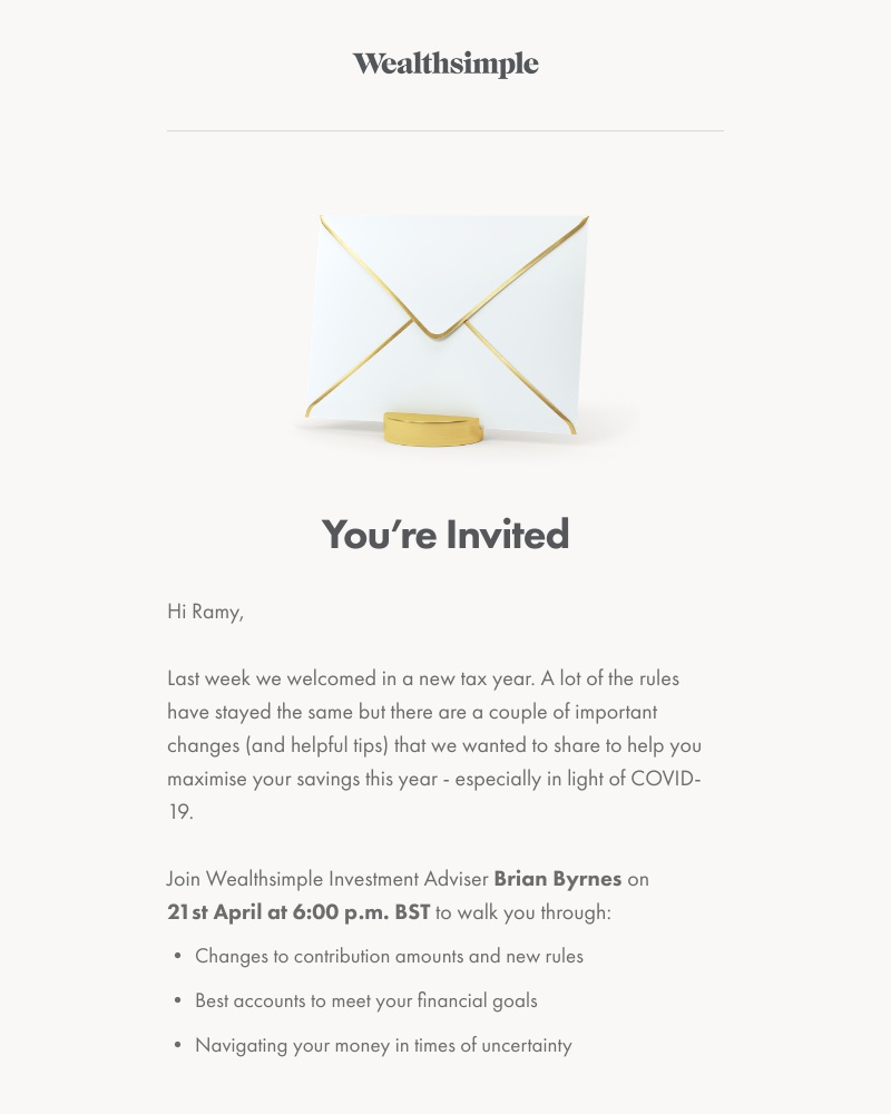 Wealthsimple - New Tax Year Webinar - 21st April