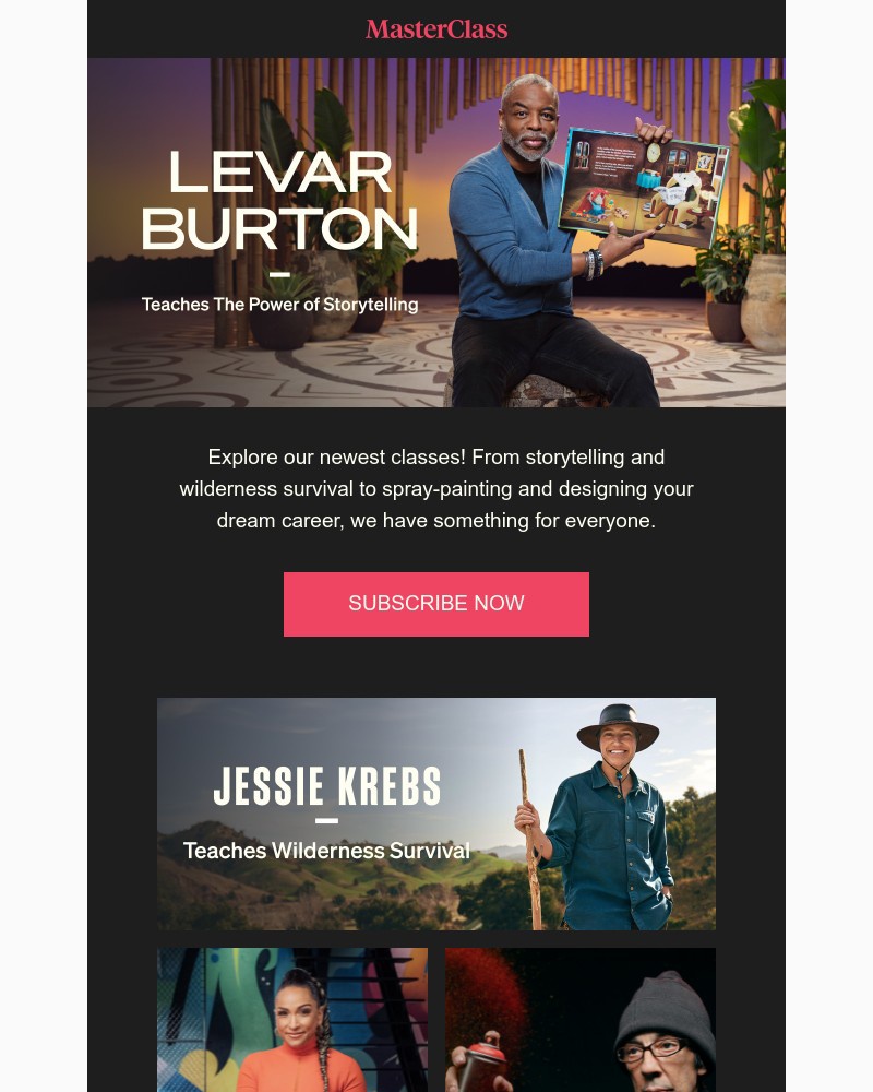  - New this month on MasterClass